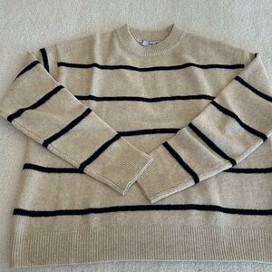 Mango Navy and Cream Sweater Size M